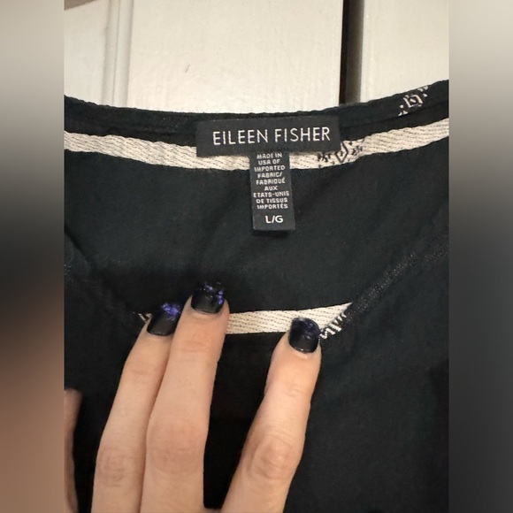 Eileen Fisher Classic Aztec Bateau Neck Nomadic Stripe Shift Dress - Picture 7 of 10